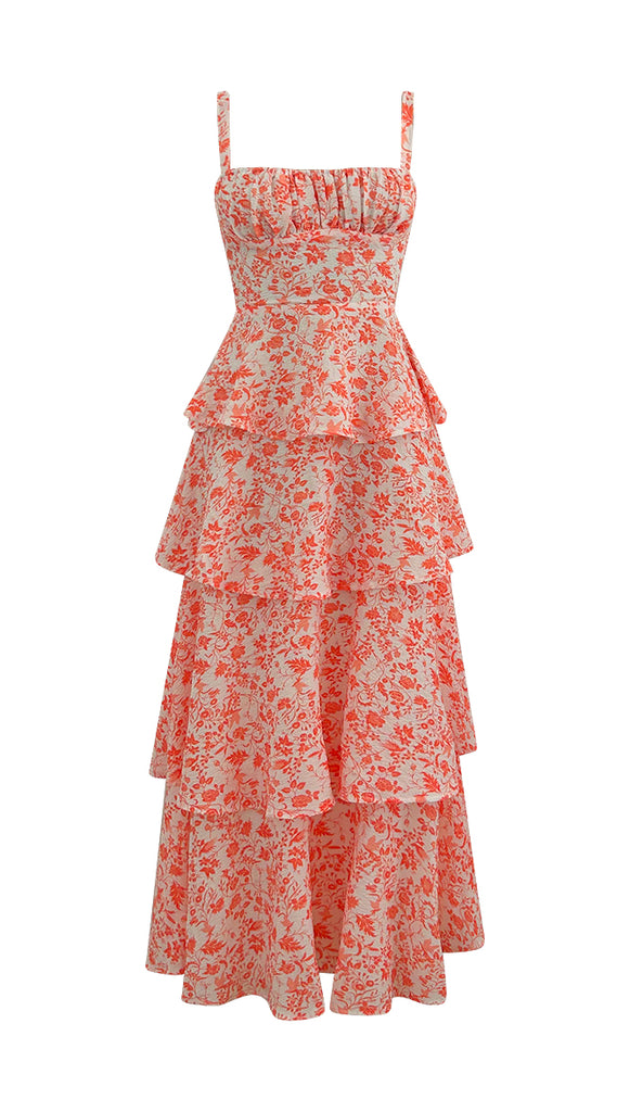 Celine Maxi Dress (Tangerine)