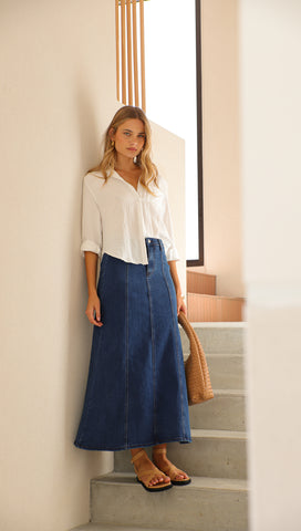 Carmen Denim Skirt (Blue)