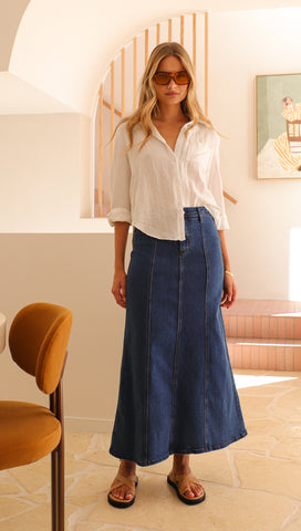 Carmen Denim Skirt (Blue)