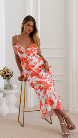 Solstice Maxi Dress (Grapefruit)